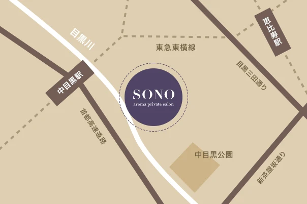中目黒駅・恵比寿駅からSONO周辺までの案内地図